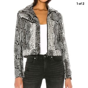 Blank NYC Black and Gray Faux Snakeskin Jacket Size XS